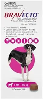 Bravecto for Extra Large Dogs 40-56Kg Pink 1 Chew