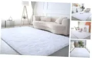 Ultra Soft Shag Area Rug for Indoor, Kids Bedroom Living Room, 5x7 Feet White