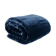 600GSM Large Double Sided Faux Mink Blanket Navy