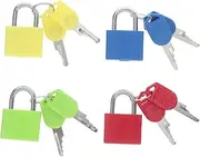 VILLFUL 4pcs Mini Luggage Padlocks Keys Luggage Locks for Suitcase Backpack School Gym Travel Copper Material Multi-Color Padlocks