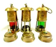 ⚓ Set of 3 Brass Minor Oil Lamps | Antique Nautical Ship Lantern | Maritime