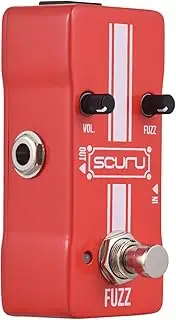 SCURU Guitar Fuzz Effects Pedal VOL/Fuzz Versatile Sound DC 9V 6.35mm Input/Output face Electric Guitar Fuzz Effector with True Bypass Red One Size