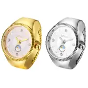 Novelty Finger Ring Quartz Watch Adjustable Elastic Stretch Band Round Dial Gift