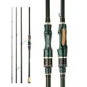 Spinning Casting Carbon Fishing Rod 4-5 Sections 1.8m/2.1m/2.4m Portable Tackle