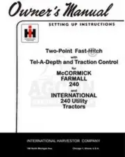 International Farmall 240 Tractor Two 2 Point Fast Hitch Operators Manual IH