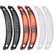 6 Pcs Banana Clip Clincher Combs Banana Combs Fishtail Fish Brown, White, Black