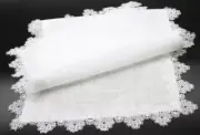 MANOR LUXE VICTORIAN LACE TRIM TABLE RUNNER 16" x 36" WHITE BRAND NEW