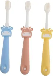 Ipetboom 3pcs Boys and Girls Toothbrushes Soft Bristle Fine Bristle Toothbrush Toddler Set Cartoon Design Non-slip Handle