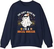 [VidiAmazing] You Can't Scare Me I'm a School Social Worker Halloween (1) ds077 T-Shirt