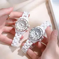 在飛比找Yahoo!奇摩拍賣優惠-Digu 女士 Alice 石英錶帶模擬顯示和陶瓷錶帶-3C