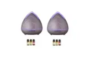 2 x PureSpa Ultrasonic Diffusers Humidifier + 6 Diffuser Oils Complete Set