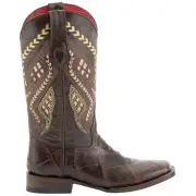 Ferrini Jesse Alligator Print Square Toe Cowboy Womens Brown Casual Boots 93593
