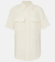 [Loro Piana] Loro Piana Shirley linen crêpe shirt AU 8 white