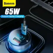 Baseus 65W Car Charger PD QC4.0 FAST Charge USB Type C Cigarette Lighter Adapter