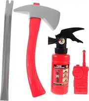 1 Set Dreses Fireman Axe Toy Fire Pretend Fire Chief Toy Firefighter Toy Fireman Toys Theme Party Cosplay Prop Cosplay Costume Accessories Simulation Fire Extinguisher Plastic Vaguelly
