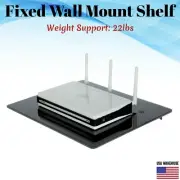 Floating Glass AV Shelf Wall Black Under TV Stand Mount Bracket DVD DVR PS Xbox