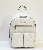 MICHAEL KORS JET SET ITEM MEDIUM POCKET BACKPACK MK OPTIC WHITE
