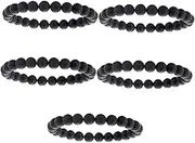 CORHAD Elegant Agate Beaded Bracelet Set 5pcs Frosted Stones for Men Women's Fashion
