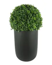 Creative Displays UV-Rated Boxwood Ball In Black Fiberstone Planter