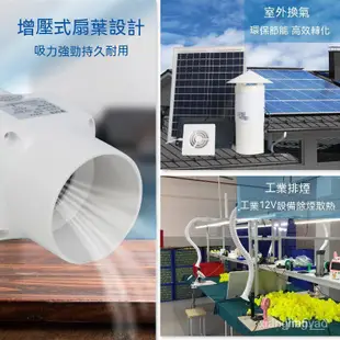 強力抽風機工業2寸3寸24v直流電機4寸75管道12v風扇太陽能排氣扇 抽風機 管道增壓風機 管道風機 防水防腐 排氣扇