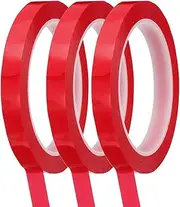 uxcell Whiteboard Tape 12mm Self Adhesive Graphic Chart Line Tape 66 Meters Grid Marking Stickers for Pinstripe Dry Erase Board Scrapbooking DIY Art Crafts, Red, Pack of 3
