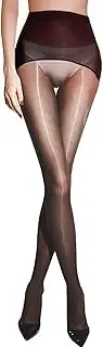 [HTRUIYATY] Women's Tights Oil Shiny Seamless Pantyhose High Waist Control Top Glossy Tights For Women 15D