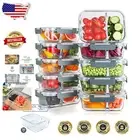 Stackable 10-Pack 30oz Glass Meal Prep Containers with Airtight Lids