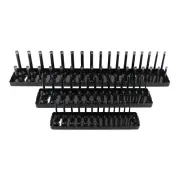 3PCS Socket Organizer Tray Rack Storage Holder Tool Metric SAE 1/4'' 3/8'' 1/2''