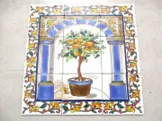 18" x 18" Ceramic tile art Mosaic wall mural Lemon Tree floral BACKSPLASH