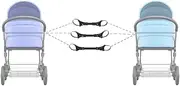 Twin Stroller Connectors, Baby Grip Stroller Connection Clips, Baby Cart Pushchair Connectors, Twin Stroller Connectors Joints for Convert Two Single Strollers