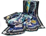 Women's 100% Silk Scarf,Large Square Satin Silk Like Fashion Lightweight Scarfs Hair Sleeping Wraps High-End Gift,B,106 * 106cm