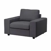 VIMLE armchair, with wide armrests/Gunnared medium grey