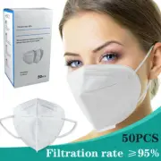 50pcs Face Masks Unisex Adult Protective Cover Mouth Mask PM2.5