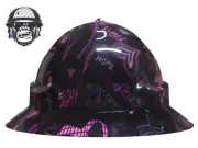 Custom Hydrographic Safety Hard Hat BREAST CANCER - DARK PRO CHOICE WIDE BRIM