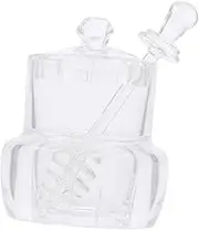 Mobestech 1 Set Acrylic with Dipper Honey Dispenser with Lid for Home Bakery Cafes No Waste Design