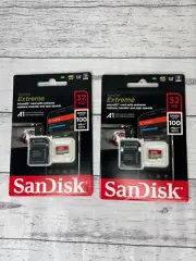 2 X SanDisk Extreme 32GB microSDHC Memory Card 100MB/S Brand New