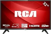 RCA 32 Inch 720P TV, Freeview HD Dolby Digital Audio DVB T2/S2 HD LED Backlighting Display TV, HDMI USB Earphone Output Media Player Monitor PS5 Xbox, Small TV for Bedroom Kitchen Black