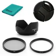 58mm Lens HOOD WITH MCUV, CPL Filters,CAP for Canon EOS Digital Rebel 600D T3i
