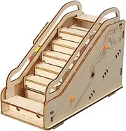 Wooden Escalator Model - Puzzle Toy, Science Kit | Handmade Escalator Building Toy for Learning, Engineering Project for Girls, Reg