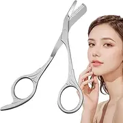 Eyebrow Grooming Shear Scissor - Reusable Facial Hair Scissors,Stainless Steel Makeup Accessories, Portable Shaping Tool for Men, Women
