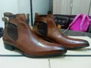 Handmade Men's Leather Monk Strap Formal Wear High Ankle Stylish Boots-596