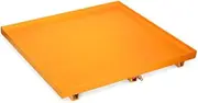 Spill-Proof Tray Oil Tank Spill Tray，Modular Spill Platform Metal Pallet Forklift Pallet Leak-Proof Pallet for Waste Oil Drums Waste Secondary Container(Yellow,125x125x15cm)
