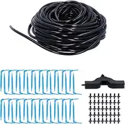 15M Drip Irrigation Kit with Watering Dripper Hose Set, Essential Irrigation System for Garden, Greenhouse & Seedlings, Includes Drip Irrigation Parts for Easy Setup