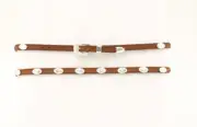 Twister Brown Leather Hatband Concho - Hats Add-Ons - 0237444