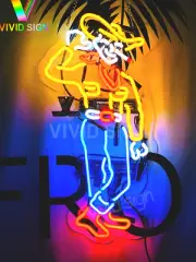 Las Vegas Cowboy VIC Acrylic 20" Neon Light Sign Lamp Casino Bar Open Real Glass