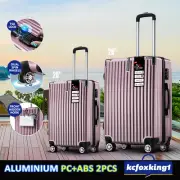 2PCS Luggage Suitcase Trolley Set Travel Hard Case Storage Organiser Rose Gold