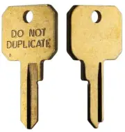 Master Lock M1 Blank Brass Do Not Duplicate DND Padlock Key Blank X2