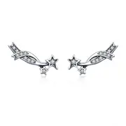 Silver plating Elegant Shining Meteor Star Stud Earrings for Women Earrings Jewelry