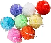 Outanaya 16 Pack Solid Shower Sponges Bath Flower Balls Mesh Net Design Gentle Body Scrubbing