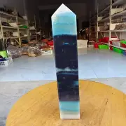 640g Trolleite Crystal Tower Point Obelisk Natural Rare Blue Quartz Healing Z772